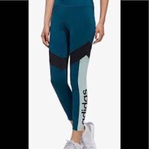 Adidas colorblock climalite move athletic tight leggings size small - Picture 2 of 12